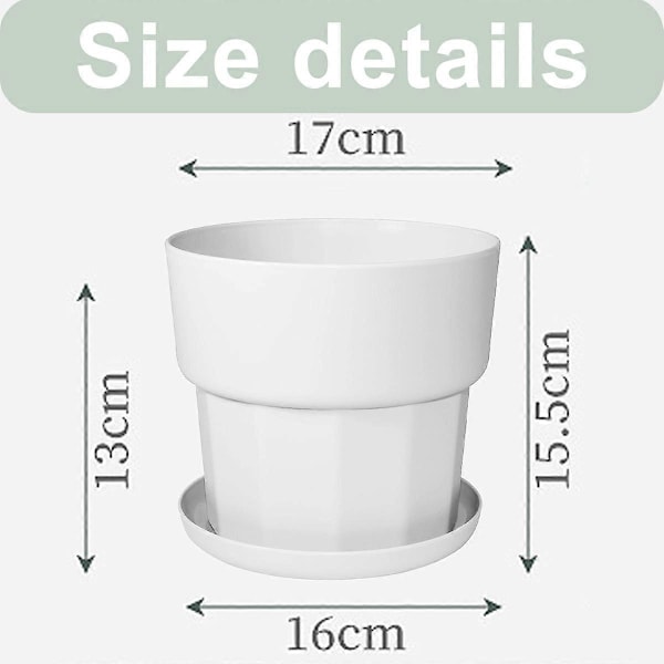 Plastblomkrukor, Självvattnande Krukor för Inomhus och Utomhusbruk, Dräneringshål, Vattenreservoarer, Modern Design
