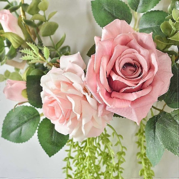 Blomsterkrans med bøjle Rose Blomst Halv Krans Vægophæng Vedhæng Baggrund Dørkrans