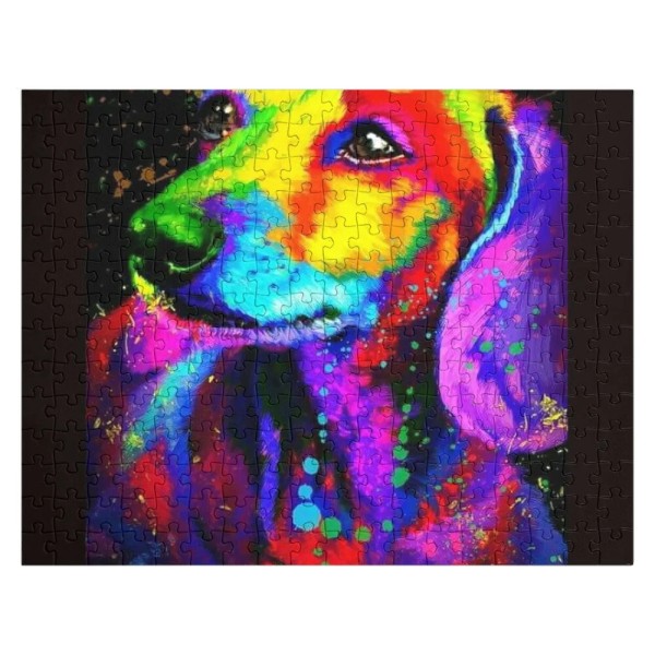 Tax Hund popart art pussel personligt namn pussel vuxen trä puss 300PCS(38X26CM)