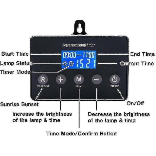 Akvarielys Controller 4 Tilstande Solopgang Solnedgang Akvariedæmper LED-lys Til Akvarielampe Timer
