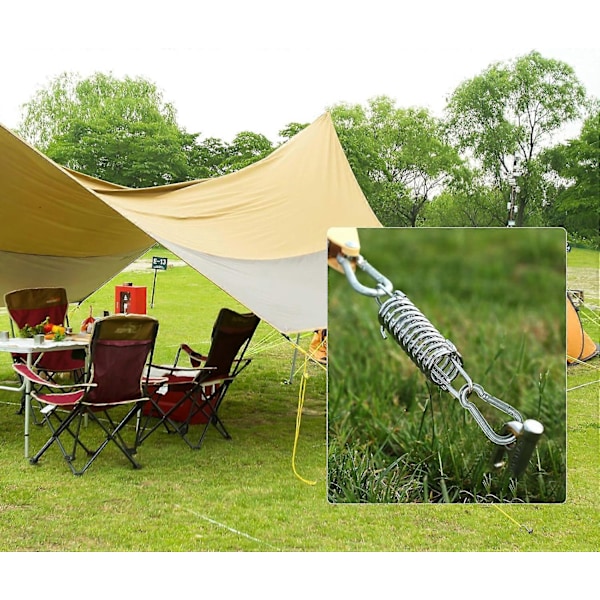2 Stycken Skuggsegelspännare, Skuggsegelfjäder med Spänning för Campingtält Markis