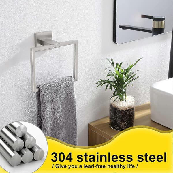 Handdukshängare i borstat stål i modern stil för väggmontering i badrum