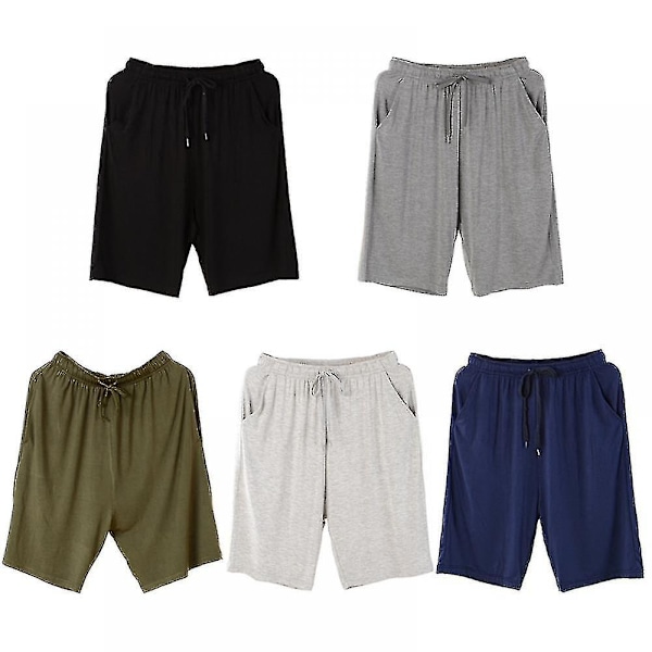 Pyjamasshorts för män och stora män med fickor #yogu Dark Gray L