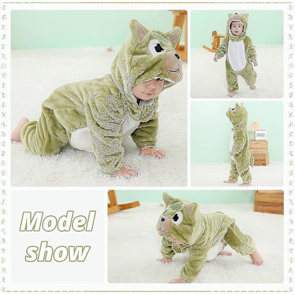 Unisex baby Vinter Höst Flanell Huva Romper Cosplay Jumpsuit Hög kvalitet Horse 2 5 Months