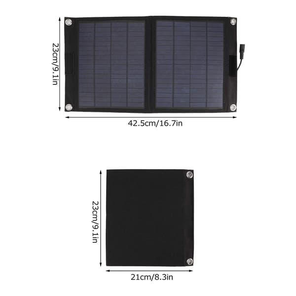 Solcellepanel Sammenleggbart - Solcellepanel Polykrystallinsk Silisium Solcelle Nødlader for Bilbatteri