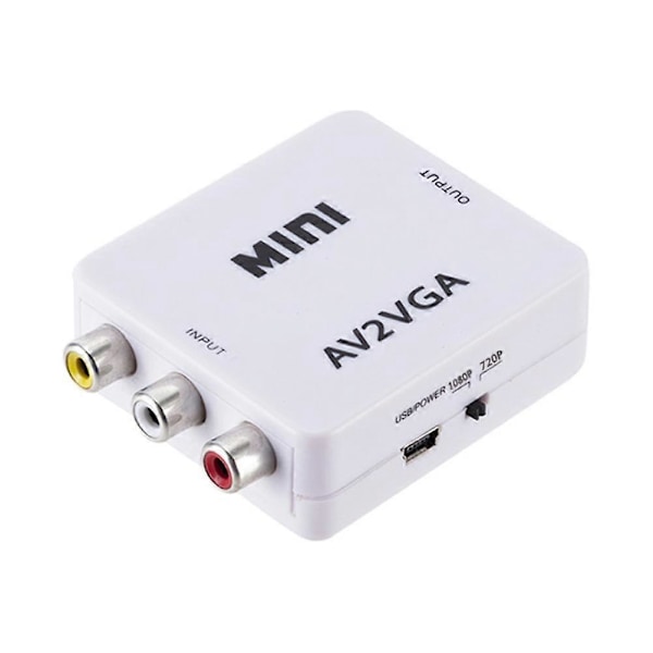 Mini High Definition AV till VGA Video Converter Box AV till VGA Video Adapter Audio Converter