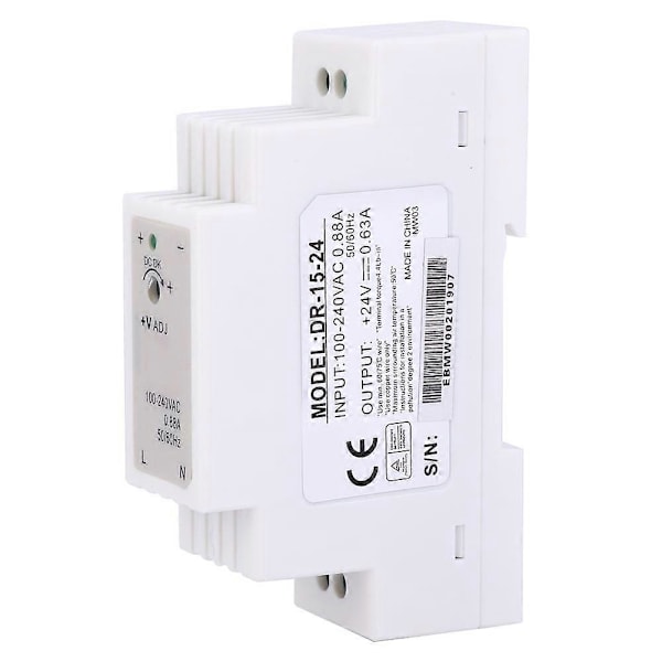 DR-15-24 DIN-skinne enkeltudgang Switching Power Supply 15W 24V 0.63A
