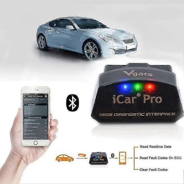 Vgate Icar Pro Bluetooth 4.0 (ble) Obd2 Obdii Fejlkodelæser Bil Check Engine Light Med Elm327 Adapter