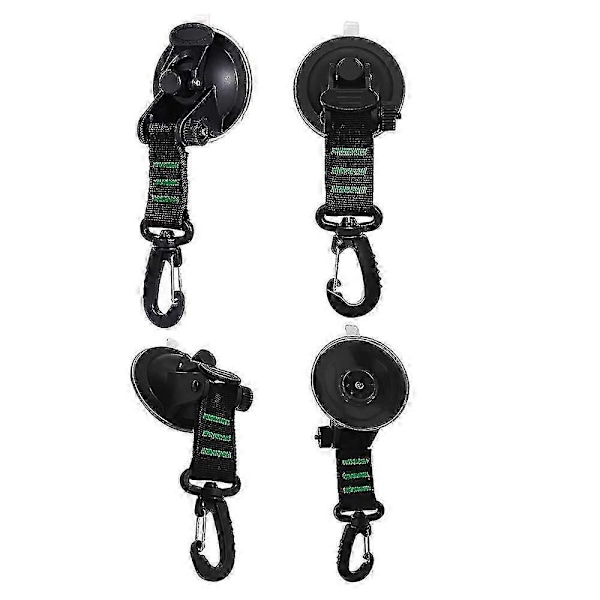 Multifunktionelle sugekopper til camping med stropper og ring, 4 stk.