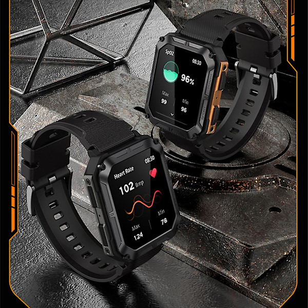 O förstörbar Smartwatch, Robust Taktisk Smartwatch med Pulsmätning Orange
