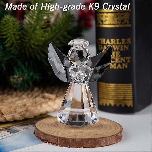Krystal Engel Figur Samling Smuk Glas Ornament Sød Statue Boligindretning Bord Dyr Samlerobjekt Gave til Skrivebord