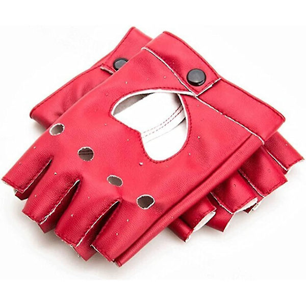 Punk fingerlös danshandske för kvinnor. Jazz stil handske. PU läder