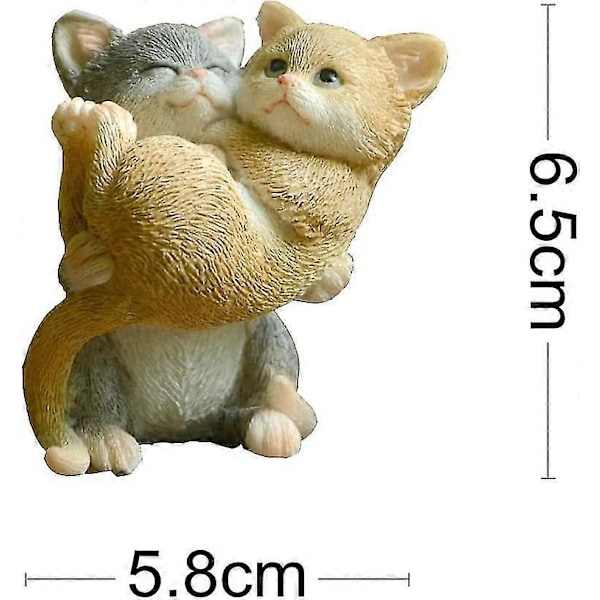 Miniatyr Fé Trädgård Katt Figurin - Väx Upp Kitty Med kärlek (1 st, Gul)