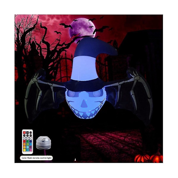 Halloween Uppblåsbar Dekoration Bat Hängande Utomhus Uppblåsbar Inbyggd Flerfärgad Led-belysning För H