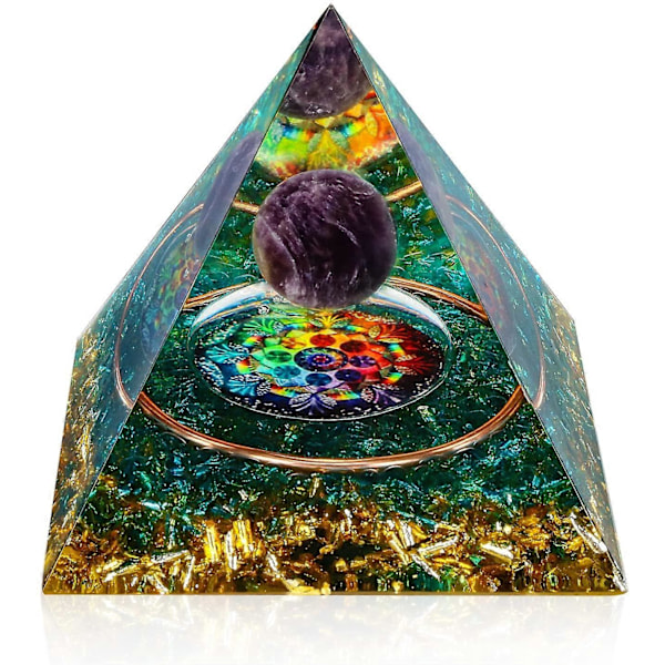 Pyramide for positiv energi 2.32.3in Orgonittkrystaller Beskyttelseskrystaller Energi Generator for stressreduksjon Healing Meditasjon Tiltrekk rikdom Lykke