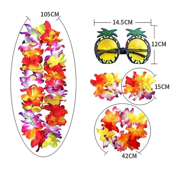 Garland Set Krans Ananas Solglasögon Sommar Hawaiian Party Supplies Hårklämma