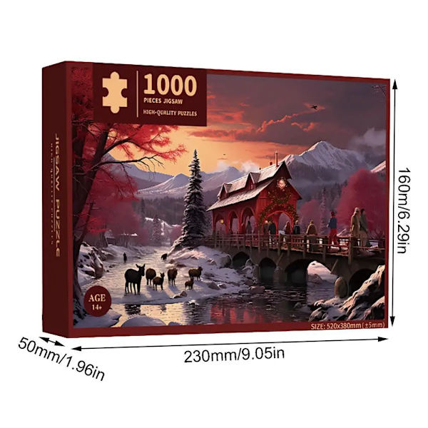 Jultomtepussel Jul 1000 bitar Trästicksåg Utmaning Svårighetsgrad Brain Storm Game Grossist Vuxna DIY Handgjorda hantverk 10