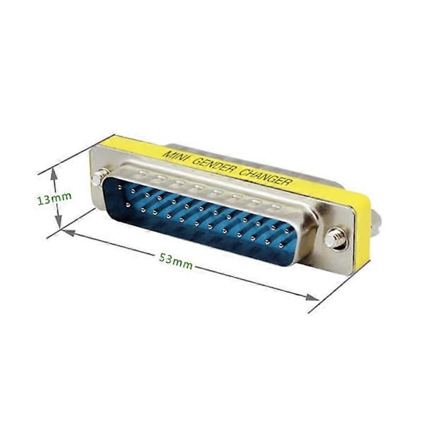 DB25 25-pin hann til hann mini kjønnsskifteradapter