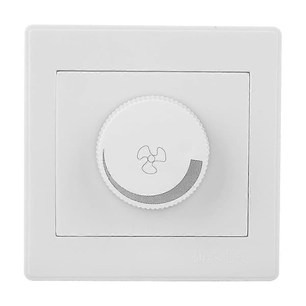 Takvifte Hastighetskontroll Bryter Hvit Veggpanel Knott AC250V 100W 86x86mm