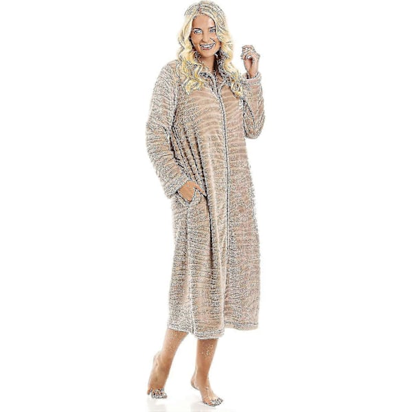 Supermyk Fleece Morgenkåpe med Dyreprint og Glidelås