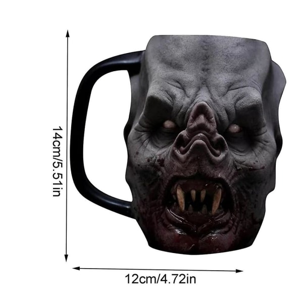 Skräckhuvud Vattenkopp Skräckvattenkopp Skrämmande Halloween-dekor Zombiehuvud ölmugg Bärbar Halloween-fest rekvisitafigur för het Vampire Cup