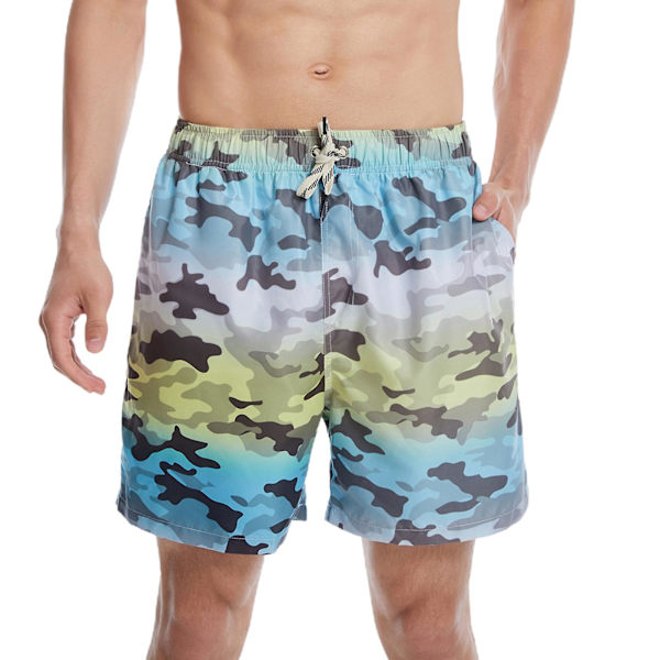 Badbyxor för män färgglada snabbtorkande strandshorts M