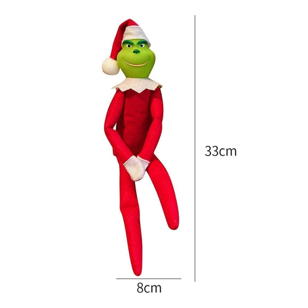 Julpar The Grinch Plyschdockor Leksaker Dekoration Prydnadsföremål Presenter Red