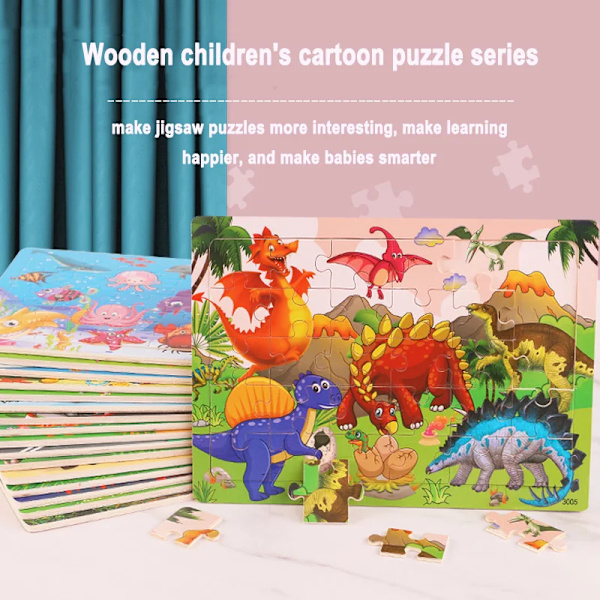 Pusselspel för fordon för trädjur för barn Jigsaw Baby Early Learning Pedagogiska leksaker för barn Insect