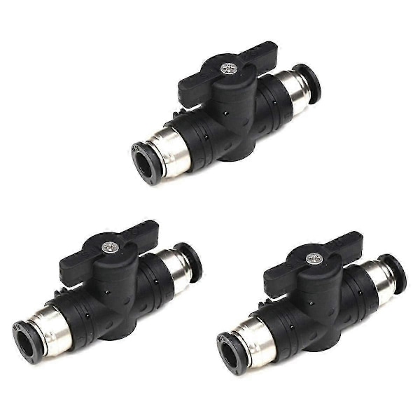 8mm Push Connect -venttiili palloventtiili 8mm Ilmavirran säätöventtiili Pikaliitinventtiili Putkiliittimet 3 kpl