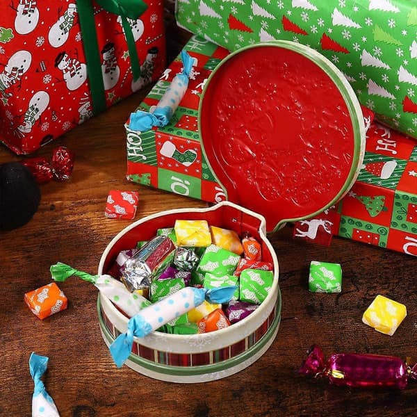 Julkakor Presentaskar Godisbox Rund Kakburk Kransmönster Kakor Godis Presentaskar för Julfest