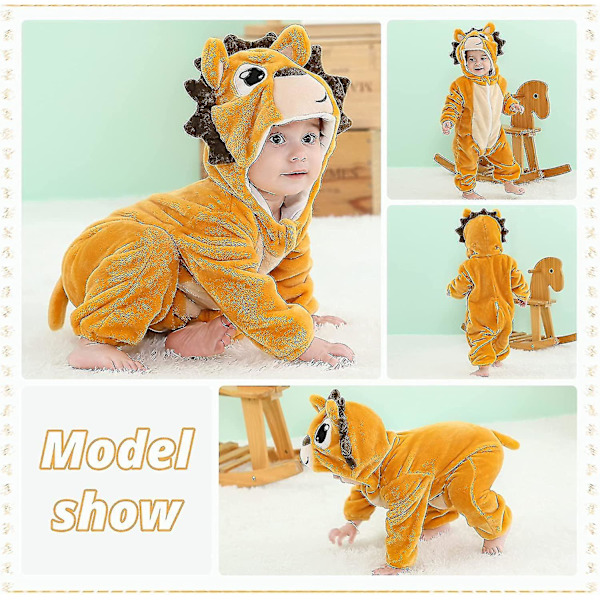 Unisex baby Vinter Höst Flanell Huva Romper Cosplay Jumpsuit Hög kvalitet Hedgehog 30 36 Months