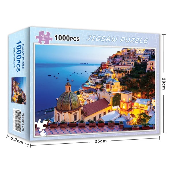 Pussel för 1000 bitar Papperspussel Pedagogisk Intellektuell Dekomprimering DIY Pusselspel Leksaker Present Amalfi coast