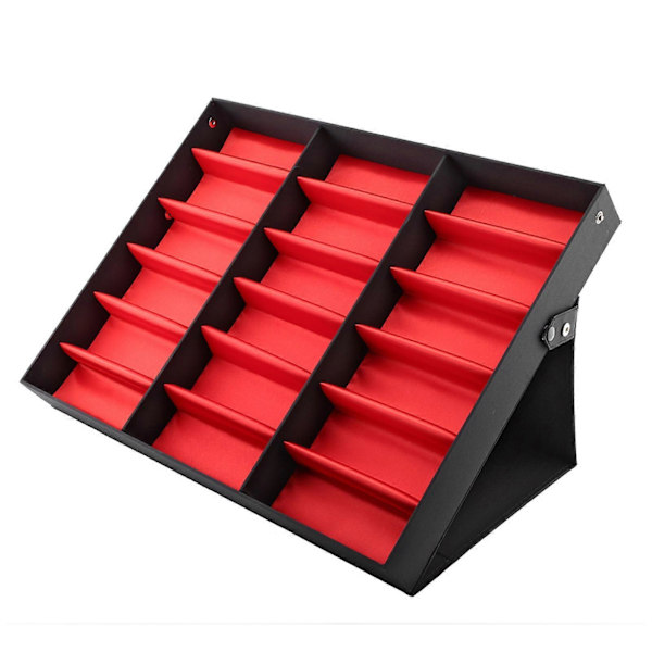 18 Rum Glasdisplay Stand Solbriller Opbevaringsboks Briller Smykke Organizer