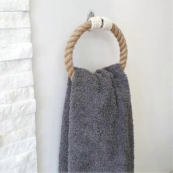 Boho-tyylinen pyyheteline roikkuva pyyheteline kylpyhuoneen seinälle, kudottu pyyhepidike