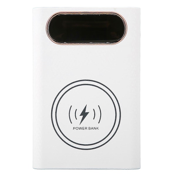 4x21700 Batteri Power Bank Fodral Snabbladdning 22.5W DIY Power Bank Box 15W Trådlös Laddning 21700 Batteri Box för Telefon Vit