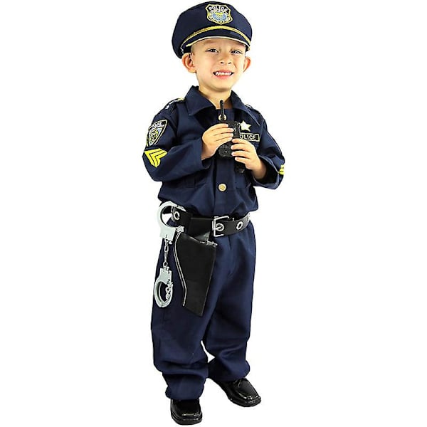 Kids Police Cosplay Kids Play Show Halloween Drag Party-kostymer 10-12y