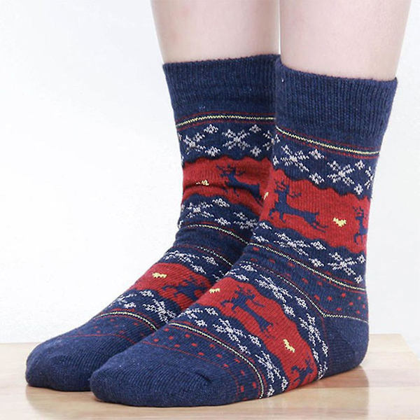 Dam Vinterstrumpor Julklapp Varma ullstrumpor Navy blue