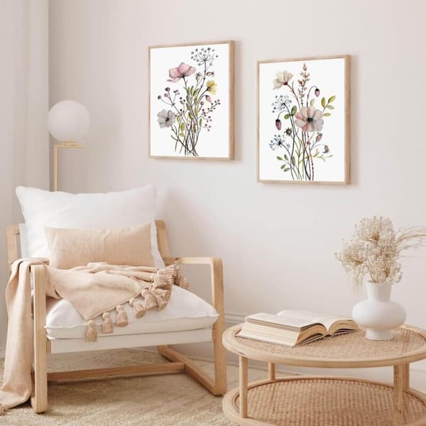 30x40 Ramlös Boho Botanisk Väggkonst. Rustik Bondgårds Växt Väggdekor. Modern Minimalistisk Blomster Väggkonst Poster