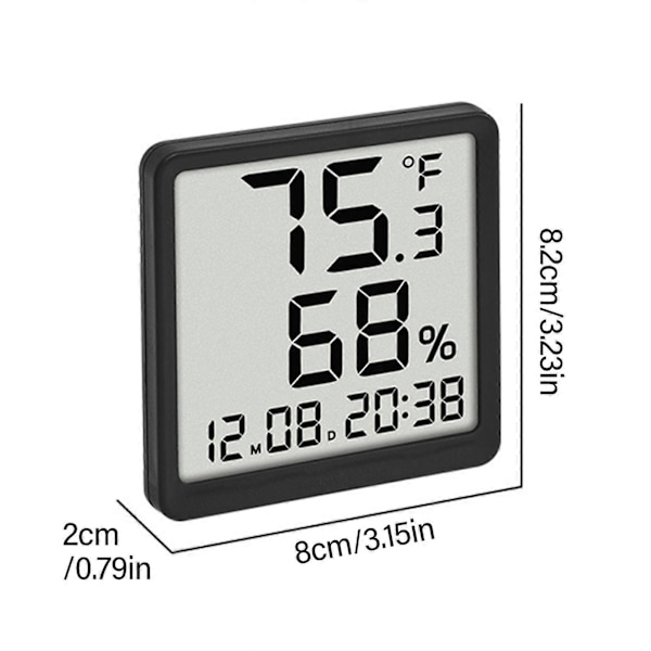 Inomhus Termograf Hygrometer Fuktmätare Modern Typ För Temperatur- och Fuktövervakning Magnetisk/Vägghängande Vit