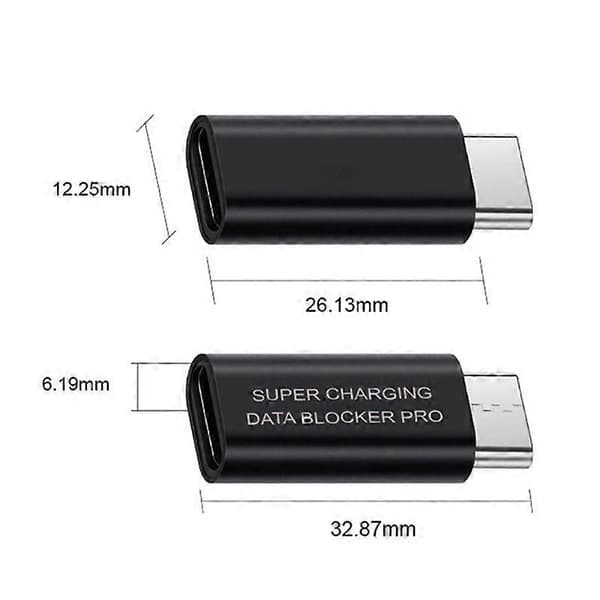 5 st USB Typ-C Datablocker USB C till C Datablocker, Skyddar Mot Juice Jacking, Stödjer Snabb Laddning