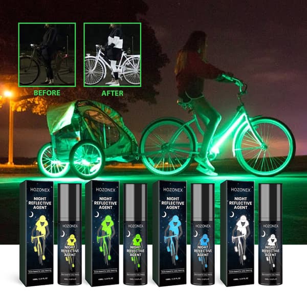Selvlysende refleksspray — Lysende fluorescerende spray til cykler, tøj og dæk (gul)