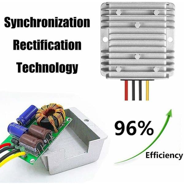 DC spenningsomformer 48V til 12V 20A 240W nedtrappingsregulator Buck Reducer strømomformer vanntett modul transformator for golfbil
