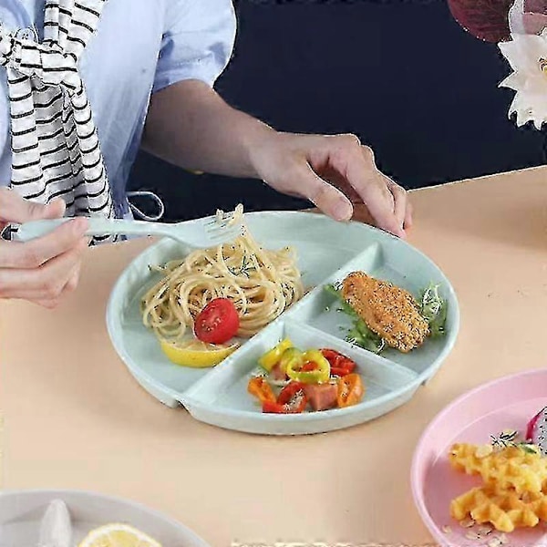 1 Set Delade Tallrikar Okrossbara Portionskontroll Delade Diet Tallrikar Återanvändbara Picknicktallrikar M