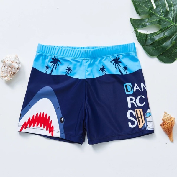 Badbyxor för pojkar Badkläder 2-9 år Barn Shark Trunks Strandkläder Shark 2XL (7-8Years)