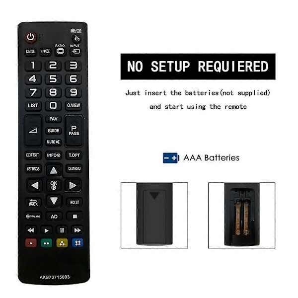 AKB73715603 Fjernkontroll for LG TV Ergonomisk Erstatning TV-kontroller