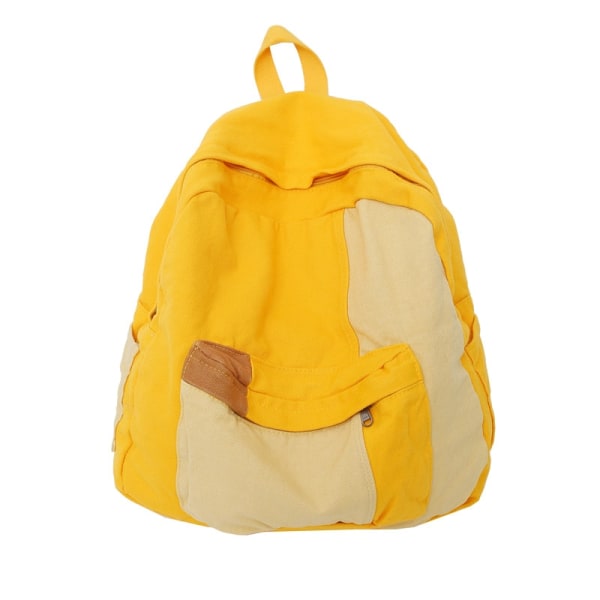 Trendig Cool Canvas Dam Ryggsäck Kvinnlig Fritid Laptop Ryggsäck För Högskolestudenter Skolväska Flicka Pojke Reseryggsäck Bokväska Yellow