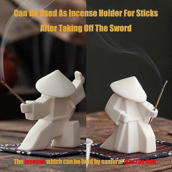 2 Set Samurai Figur Japansk Krigare Bordsrumsdekor Vit A+B