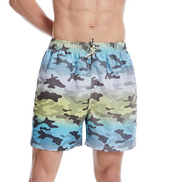 Badbyxor för män färgglada snabbtorkande strandshorts L