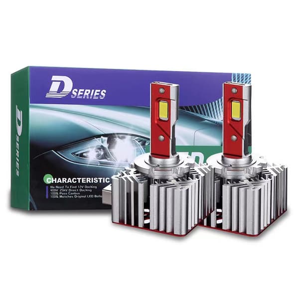 D3s LED-sett 8000 Lumen 2-pakning 6500k Sølv