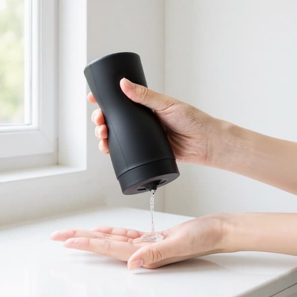 1-pak køkkensæbedispenser/opvaskemiddeldispenser med klemmefunktion Light Gray,